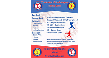 Spring 2026 Trenholm Little League Registration